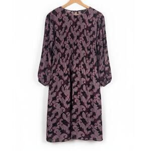 J. Jill Plum and Black Paisley Mini Dress